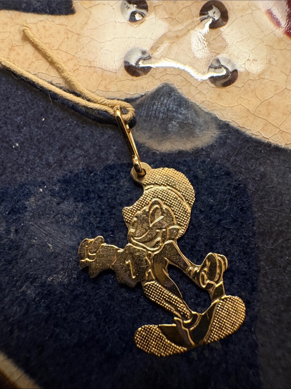 14k gold Jimminy Cricket Pendant